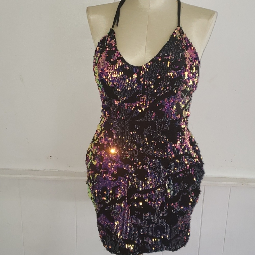Sequence Halter Top Mini Dress